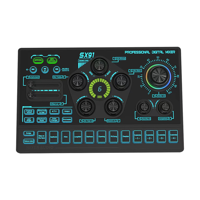 Huayi Voice New SX21 Sound Card with Reverb and Noise Reduction Suitable for Live Streaming, Podcast