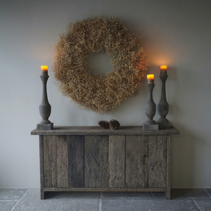 Buffet rustique en chêne brossé, armoire à trois portes, console de rangement en bois de récupération vintage, meuble de ferme, décoration intérieure - Product Image 1
