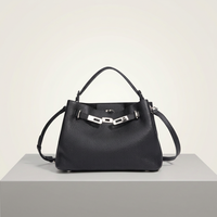 Sac à main de luxe en cuir véritable pour femme, sac fourre-tout en cuir de vachette pleine fleur grainé, sac à bandoulière à poignée supérieure