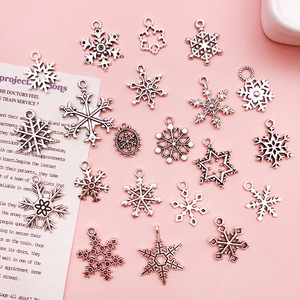 100pcs các loại phong cách Tây Tạng hợp kim giáng sinh bông tuyết quyến rũ cổ Sliver mùa đông Xmas Mặt dây chuyền cho tự làm đồ trang sức làm việc tìm kiếm - Product Image 6