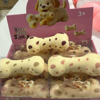 Nouveauté : Adorable jouet souple en forme d'os de chien, jouet sensoriel anti-stress Mochi à presser pour enfants, idéal comme cadeau ou pour les fêtes.