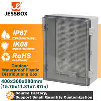 Boîtier de jonction extérieur étanche IP67 en plastique ABS/PC 400x300x200mm pour équipement électrique, boîte de distribution de contrôle OEM ODM