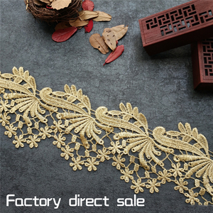 Nhà Máy Bán Buôn Chất Lượng Cao May Long Lanh Vàng Bạc Kim Loại Sợi Trang Trí Thêu Ren Trim Cho May Mặc - Product Image 3