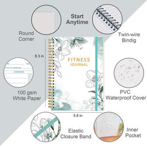 Agenda de Gimnasio Personalizada A5, Impresa, con Tapa Dura, Estilo Ejecutivo, Encuadernación en Espiral, Ecológica, con Logotipo en Dorado, Regalo para Entrenamiento - Product Image 2
