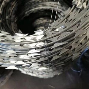 Galvanized Steel Barbed <b>Wire</b> Mesh Safety Anti-climbing <b>Net</b> BTO-16 Double Helix Blade Roller Cage for Prison Fence Protection - Product Image 2