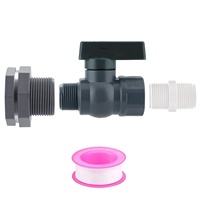 Adaptateur de robinet pour baril de pluie standard US transfrontalier, vanne à boisseau sphérique en PVC 3/4, connecteur de tuyau d'arrosage de jardin, séparateur de baril