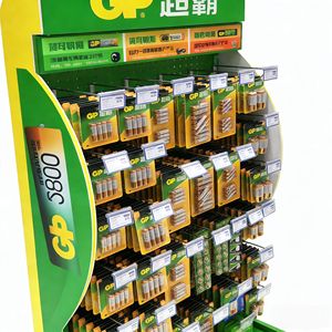 Anti-Theft Battery Display Stand with Lockable <b>Storage</b> <b>Cabinet</b> & Hooks Supermarket Merchandiser Rack for AA/AAA Batteries - Product Image 6