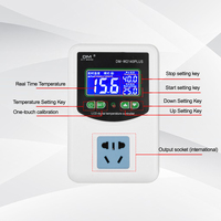 Thermostat numérique à brancher avec écran LCD, contrôle de la température et boutons d'alimentation pour chauffage, climatiseur, serre, ventilateurs