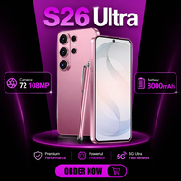 Nouveau S26 Ultra Haute Performance 7,3" Écran Complet 16 Go+1 To Octa Core Snapdragon 8 Gen3 108 MP Écran LCD 144 Hz Android 14 5G