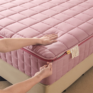 Housse de <span class=keywords><strong>matelas</strong></span> matelassée à grille large, entièrement enveloppante sur 6 côtés, avec fermeture éclair, pour lit simple, double, queen et king size - Product Image 6