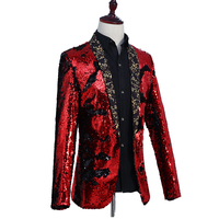 Costume de soirée pour homme avec paillettes et sequins, veste élégante pour mariage, fête, gentleman, tenue formelle