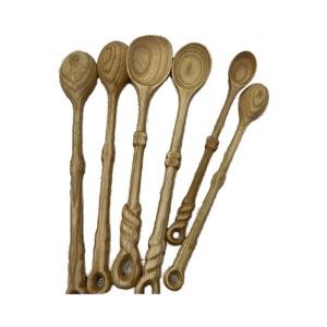 Natural Wood Vintage Design Serving Spoons Set Teak Acacia Wood <b>Mirror</b> Polish Eco-Friendly for Home & Restaurant Gifts - Product Image 1