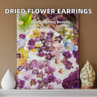 Anting Liontin Bunga Asli Resin Bunga Awet Berbagai Desain Anggrek Aksesoris Perhiasan Hadiah Ulang Tahun Wanita