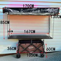 Table de levage pliable pour remorque de stand, hauteur réglable, roues tout-terrain, pour marchés nocturnes, barbecues, glaces et camping