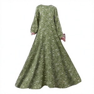Nuevo Vestido Kaftán Islámico de Ramadán para Mujer Musulmana, con Estampado Digital Vintage, Cintura Imperio, Modesto, de Gran Vuelo y Largo hasta el Suelo - Product Image 2