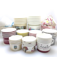 Gobelets et bols en papier jetables écologiques à paroi simple personnalisés pour yaourts, desserts et glaces – 3oz/4oz/5oz/8oz-32oz