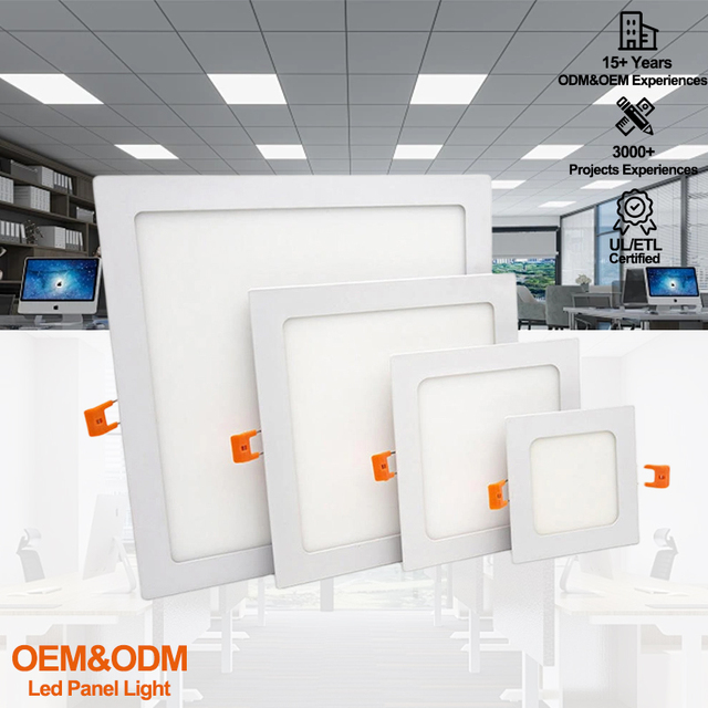 Factory Price Square Flat LED Panel Light Indoor Recessed Mount Lighting for Home Shopping Mall Hospital Workshop Commercial Use