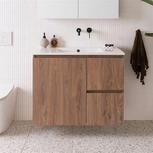 Tocador de baño <span class=keywords><strong>Modular</strong></span> personalizado de alta calidad, espejo inteligente, <span class=keywords><strong>escurridor</strong></span> de cobre, tocador flotante de madera, caja de MDF, cajones de Material - Product Image 1