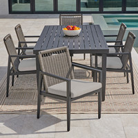 Table à manger d'extérieur en aluminium design moderne bonne qualité bon marché pour jardin salon hôtel cour entrepôt