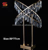 Nouveau centre de table en or SMS pour mariage, support de fleurs en cristal pour la décoration de table d'événements de mariage