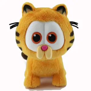 Boneka kucing Garfield, mainan maskot mewah harimau duduk, boneka kartun karakter Anime, bantal boneka kucing Garfield