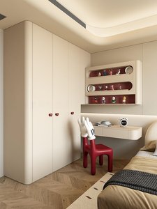 Armoire multifonctionnelle avec bureau relevable, armoire de rangement pour vêtements et bureau d'étude sur mesure pour chambre d'enfant - Product Image 4