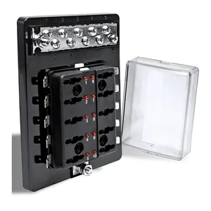 DC 12V 10-Wege-Sicherungsblock mit boden negativer Sammel schiene ATC/ATO-Blade-Sicherungen ROTE LED 100-Ampere-Sicherungsbox für Auto M.