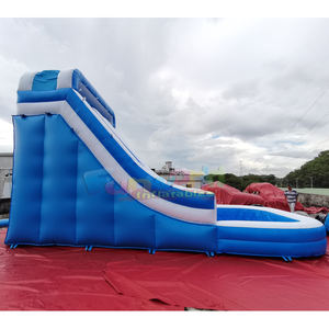 Tobogán acuático inflable comercial de doble carril para niños con piscina y castillo inflable acuático para centro de entretenimiento al aire libre - Product Image 4