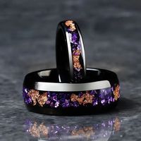 Bagues de mariage assorties pour couple en acier inoxydable poli miroir 8 mm et 4 mm