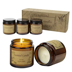 Premium Hand Made Luxury Soy Wax Candle 100% Natural Glass Jar Candles Gifts Scent Wax Soy Candles
