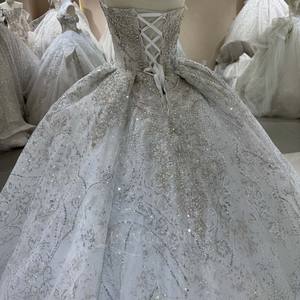 Dw0197 Nouvelle Robe de Mariée <span class=keywords><strong>Empire</strong></span> Florale de Luxe Moderne à Épaules Dénudées avec Traîne Chapelle pour Femme Jancember - Product Image 6