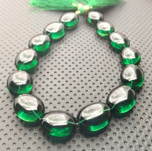 Prezzo all'ingrosso verde quarzo Briolette perline di perline naturale di buona qualità pietra preziosa sintetica ovale laboratorio creato creazione di <span class=keywords><strong>gioielli</strong></span> - Product Image 1