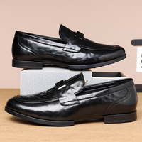 Mocassins de conduite décontractés pour affaires, chaussures habillées en cuir véritable, fermeture à lacets, respirantes, antidérapantes, en cuir de vachette