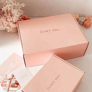 Personal Customized logo pink Color Cosmetic Mailer Shipping <b>Paper</b> Box Luxury Free Sample <b>Corrugated</b> <b>Paper</b> Packaging Box - Product Image 3
