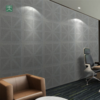 Tiange Oem 9/12Mm Panneau de fibres de polyester Ignifuge Insonorisé Forme spéciale Sculpter Plafond Panneau mural acoustique pour restaurants
