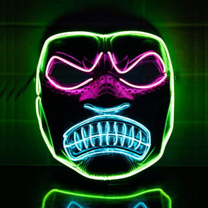 Light up Mens <strong>Scary</strong> Gorilla <strong>Mask</strong> Blue Orange White - Product Image 6