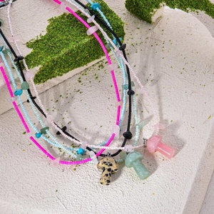 Nuova Collana Girocollo Artigianale da Donna alla Moda con Ciondolo Intrecciato di Perle in Pietra Naturale Colorata, Personalizzata per la Vita Quotidiana - Product Image 6
