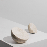 Stonekocc personnalisé Wabi Sabi travertin hémisphère minimaliste géométrique décoration de la maison pour salon accessoires de mariage