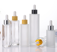 Diskon besar botol penetes kaca buram untuk minyak esensial & Serum 30ML 50ML 100ML bahu datar untuk penggunaan rumah