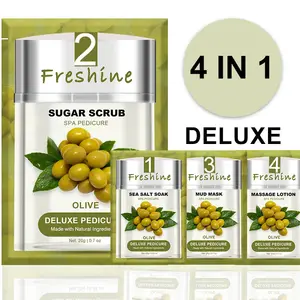 Deluxe Private Label Sugar Scrub Natural Organic Disposable Pedicure Kit Spa For Foot Olive Pedi In A Box Voesh Basic Pedicure