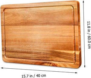 Planche à découper en bois d'acacia double face épaisse sur mesure pour boucher, idéale pour la viande et les charcuteries en cuisine (vente en gros) - Product Image 6