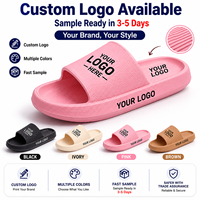 Sandales d'été à plateforme épaisse pour femmes, à bout ouvert, pour intérieur et plage, avec logo personnalisé, en EVA souple, antidérapantes et respirantes, ODM/OEM
