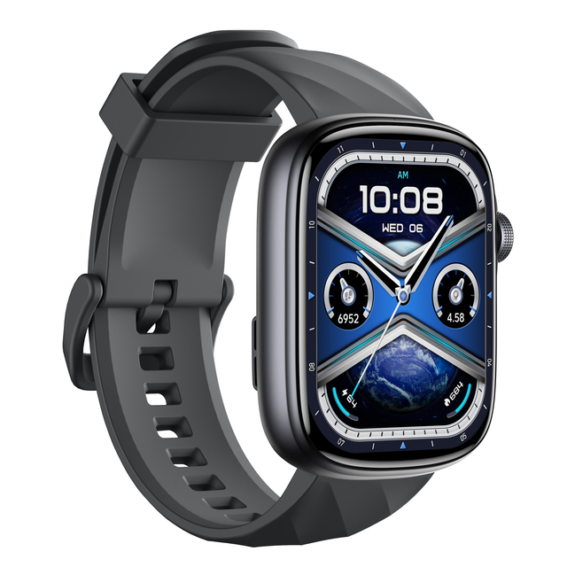 AMOLED Touch Screen Smart Watch for Fitness Sleep Call Monitoring Android Operated Silica Watch Strap Smart Watch for Sports