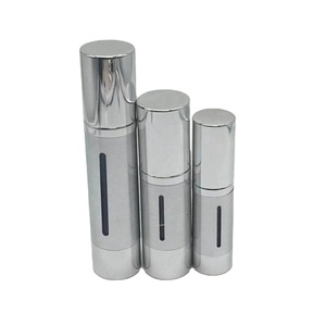 Luxury Silver 50ml 100ml Aluminum Cosmetic Skincare Packaging Lotion Pump Airless Bottle Airless Pump Bottle Airless Bottle - Product Image 5