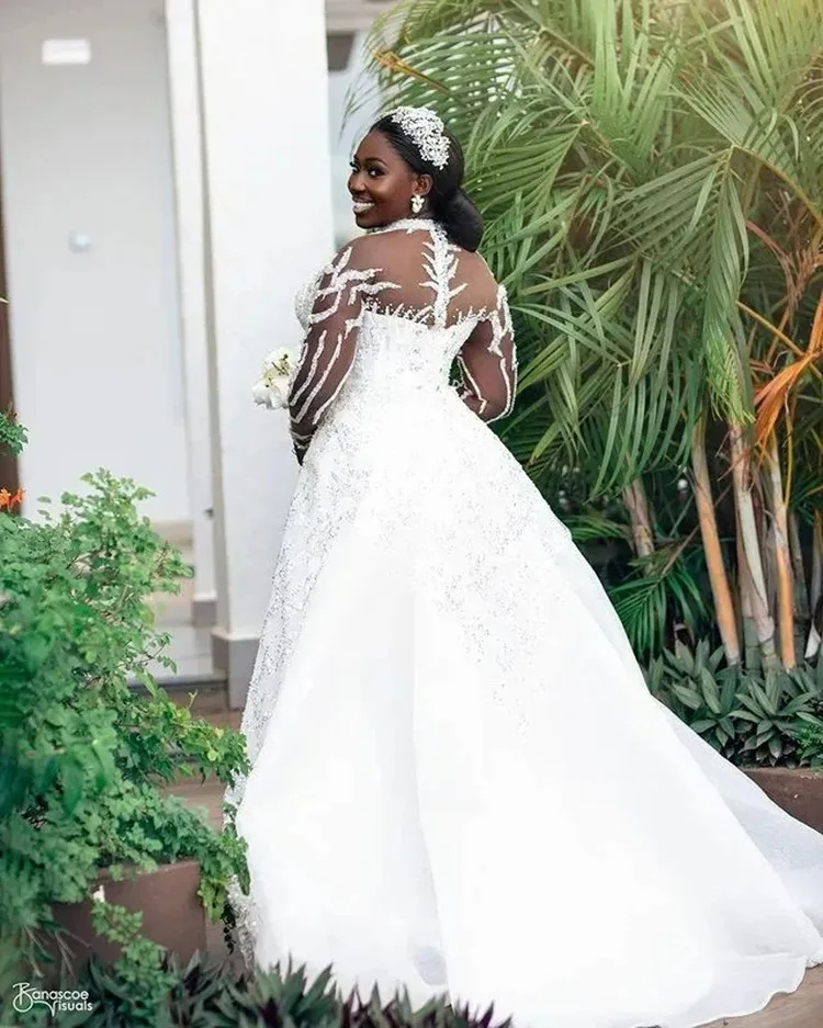 chinese dress ladies Mermaid Straps Lace Beach Wedding Dress with Court Train WD574 US12 / Custom Color main image 1