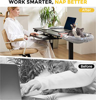 Lit de bureau pour chat qui brille dans le noir hamac cadre en métal robuste et nid de couchage à pince pour bureau lit de bureau pliable pour chat