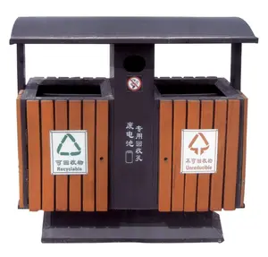 Заводская дешевая цена, обслуживание логотипов, самый продаваемый одиночный стальной мусорный бак для внутреннего дворика, мусорные баки, садовый стальной фанерный мусорный бак