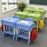 Meubles de classe pour école primaire de conception moderne GUANGWEI, bureau et chaise pour enfants en plastique à hauteur réglable