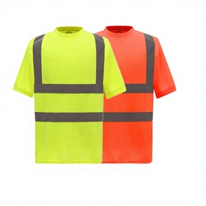 Camiseta de Trabajo de Alta Visibilidad para Hombre, Certificada EN, Cuello Redondo, Manga Corta, Reflectante, Fluorescente, Tallas Grandes, Transpirable - Product Image 3
