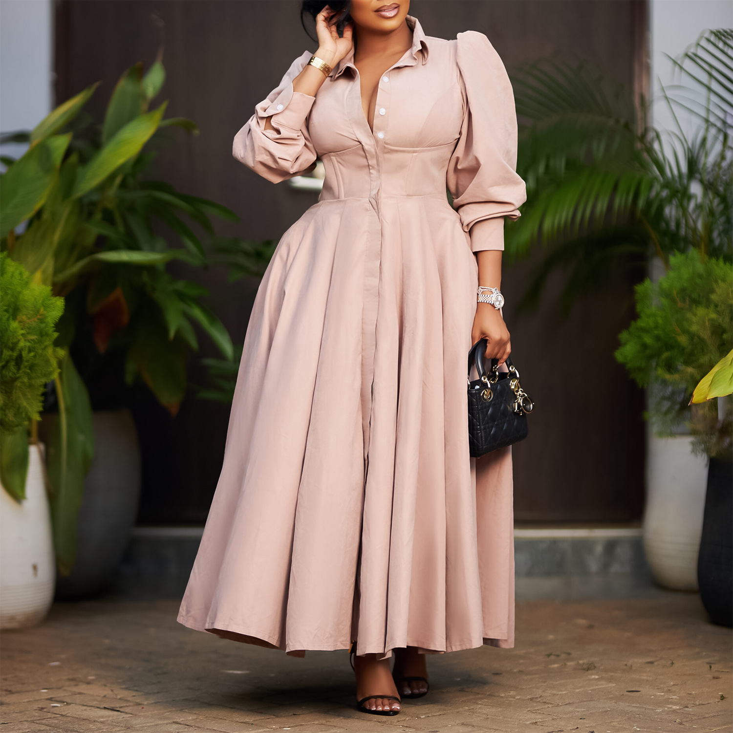 avery long sleeve maxi dress - ivory Avery Long Sleeve Maxi Dress / Ivory | MESHKI